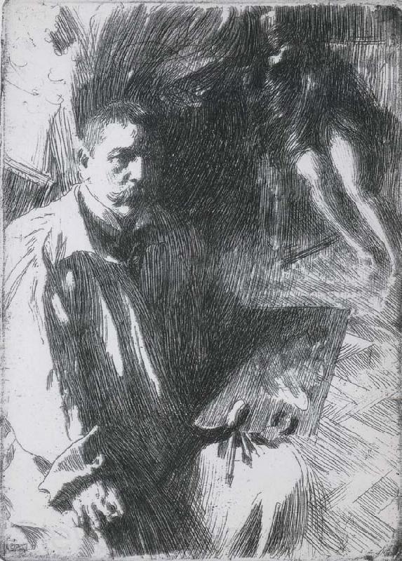 Anders Zorn Self Portrait with Model II. Norge oil painting art